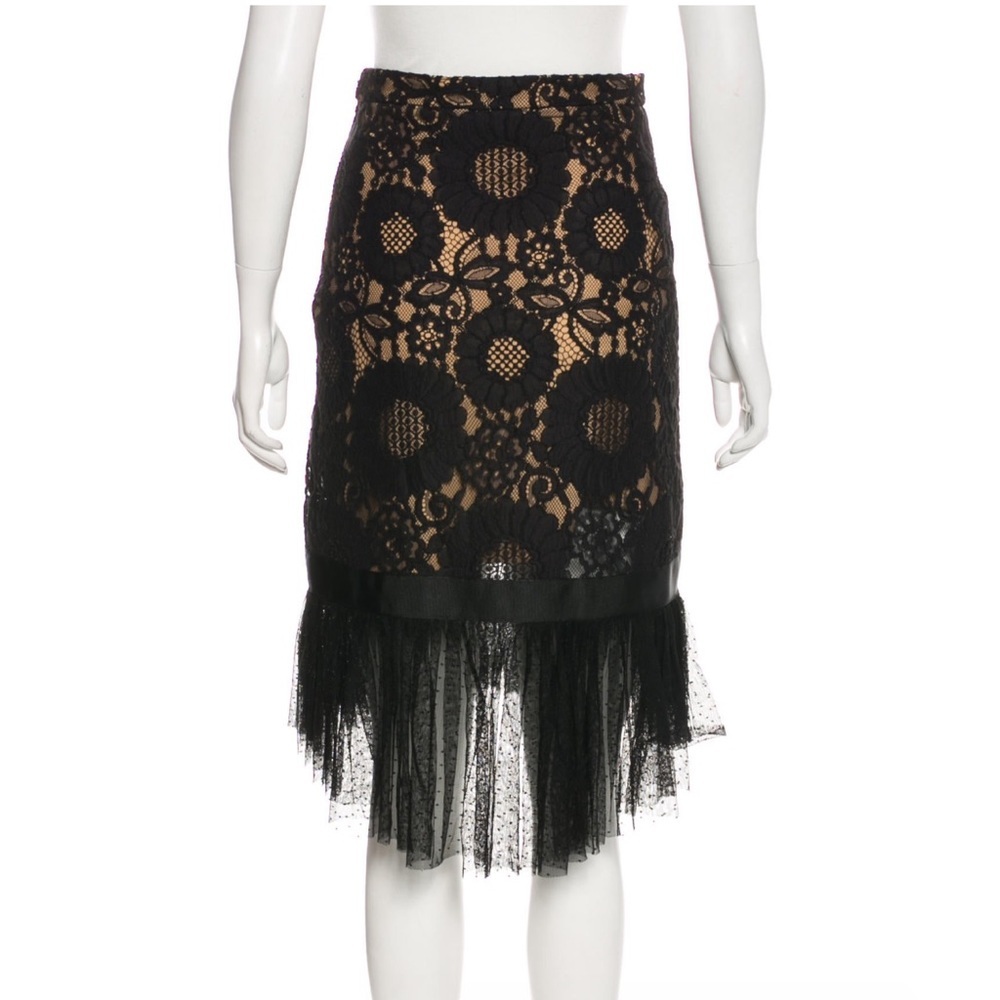 ALEXIS Black‎ Guipure Lace Embroidered Skirt
